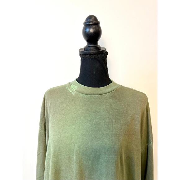 Dr. Collectors Basic Double Face Dye Tee in Green Medium Long Sleeve Cotton - Picture 4 of 6